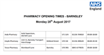 Pharmacy opening times BHM aug17